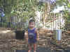 Nico in the garden (after a game with the hose)
