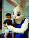 Nico left a little surprise on the bunny's knee..."Uh-Oh"