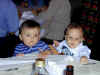 Nico and Allen having a BLAST at daddy's 35th birthday party.