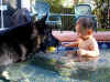 Jake brings Nico a ball